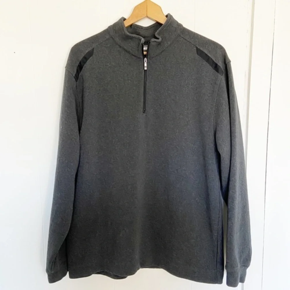 Nike Gold Dri-fit 1/4 zip knit sweater grey size large